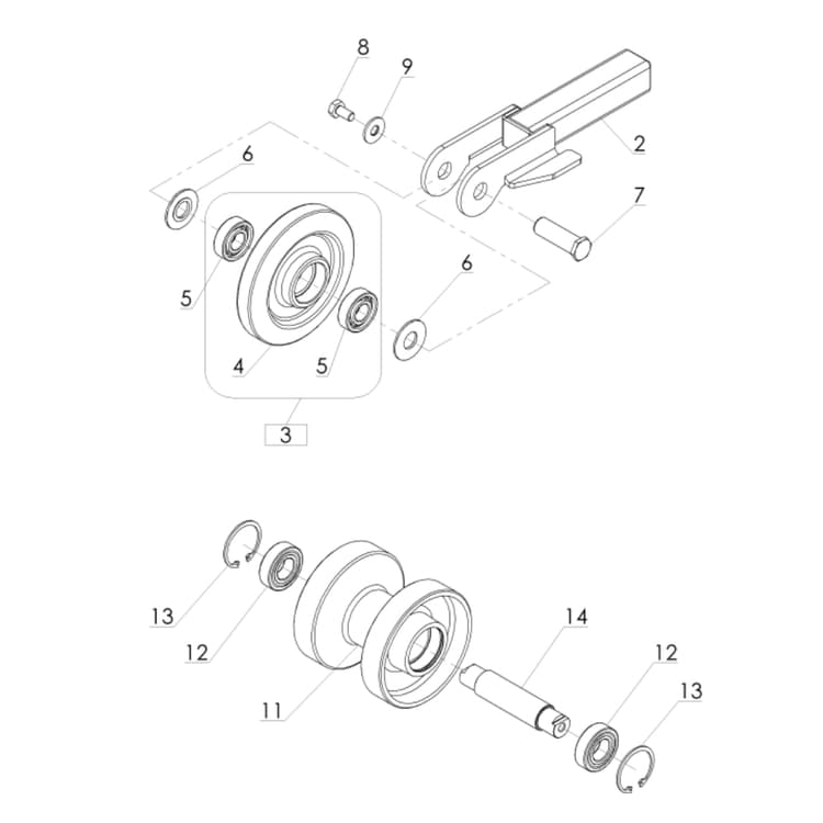 Carry 107 Transporter Roller Assembly