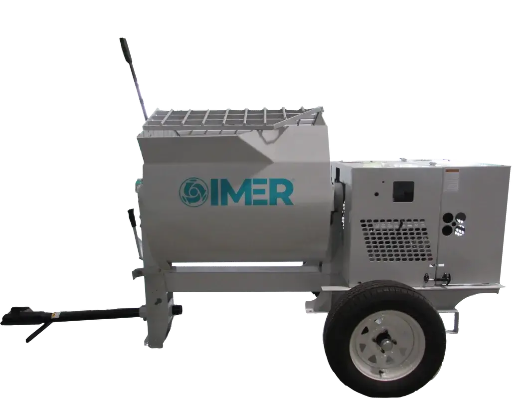 1130121 Imer USA HSM 12 Steel Drum Mortar Mixer w/ Gas engine